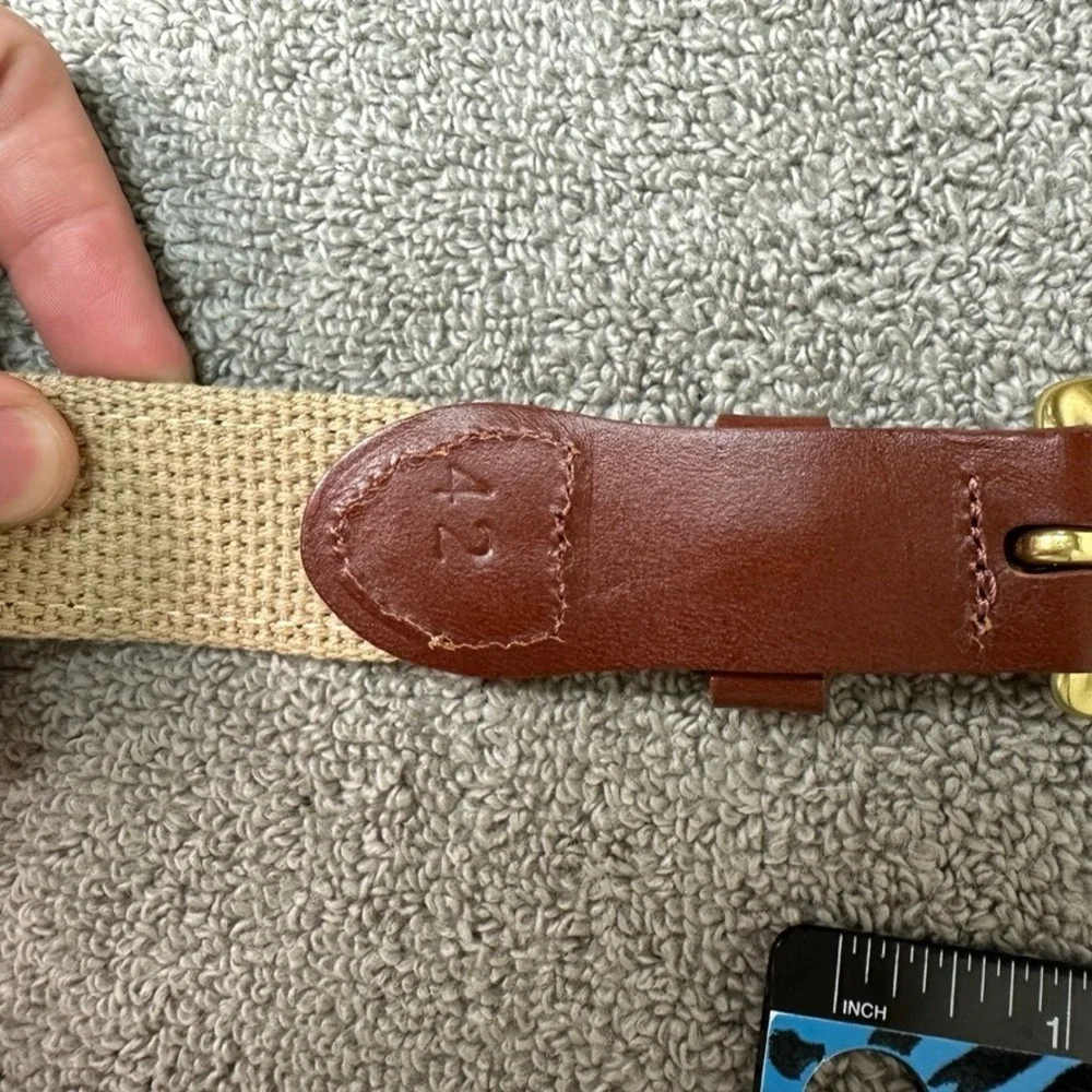 Leather Man Limited Mens Anchor Nautical Surcingle Belt Brown Leather Navy 42